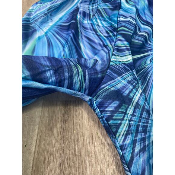 Cicci USA Blue Swirl Lounge Pants Unisex Medium Flowy Elastic Waist Boho Style - Picture 7 of 9